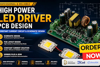 design high power led driver pcb, constant current circuit and schematic design