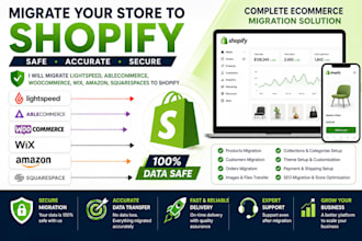 migrate lightspeed able commerce woocommerce wix amazon squarespaces to shopify