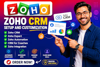 setup zoho crm, zoho one, zoho campaigns, zoho automation and customization