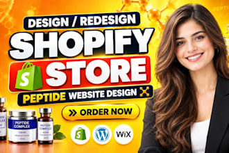 build shopify store, dropshipping store, peptide website design shopify website