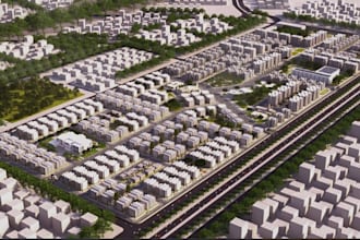 design urban masterplan residential city layout large scale real estate render