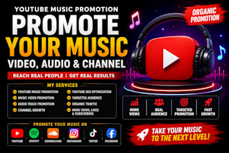 promote your youtube music video, audio track and music channel organically