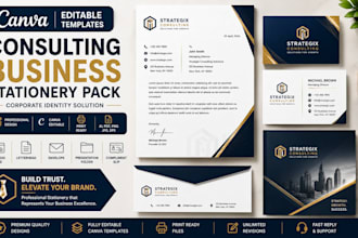 create corporate identity and business stationery in canva
