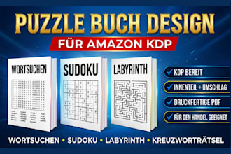 erstelle puzzlebücher, malbücher und amazon kdp buchcover professionell