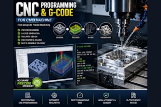 do cnc programming and g code for cnc machining projects, industrial design,