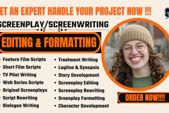 write, edit format TV series screenplay stageplay horror film script final draft