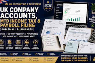 prepare UK company accounts, mtd income tax , payroll filing for small business