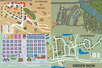 design rv park map campground map resort map property map custom map site map