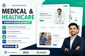 design medical healthcare, home care, dental clinic website