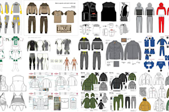 do professional 3d hoodies jacket tech pack streetwear tracksuit clothing mockup