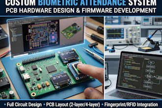 design custom biometric attendance system and pcb hardware