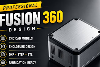 design fusion 360 enclosures, cnc cad models, dxf step stl fabrication files