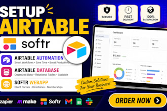 create airtable CRM, database, workflow automation and dashboard