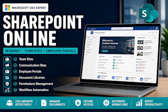 build sharepoint online intranet, team site, document library and portal