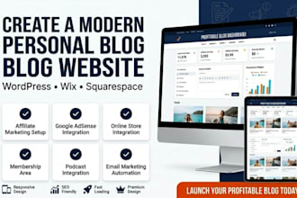 design a personal blog website, lifestyle blog, influencer website