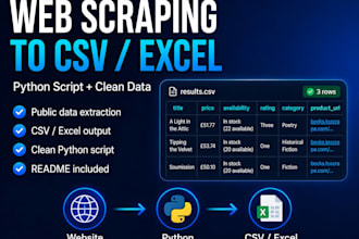 scrape website data to CSV or excel with python
