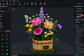 design custom lego botanical set, lego flower bouquet trees with instructions