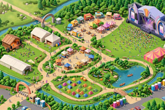create custom city map illustration, vector map and location map design