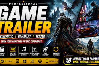 make an epic steam game trailer and teaser video,gameplay trailer