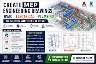 create mep engineering drawings hvac electrical plumbing design in autocad revit