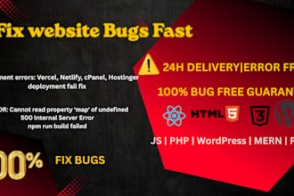 fix website bugs errors and deployment issues fast