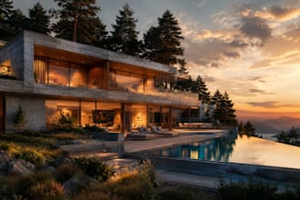 create photorealistic 3d exterior render and immersive landscape environments