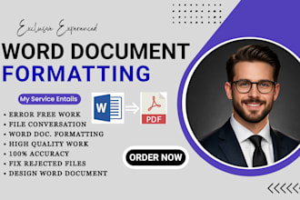 format, edit, design microsoft word or google docs document, fix template design