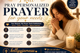 offer a personalized prayer for your neededs