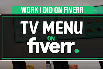 design a professional digital TV menu board for your restaurant, café,