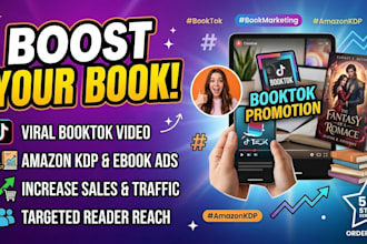be your booktok influencer for viral tiktok video book promotion amazon kdp ads