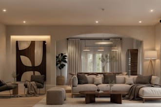 design luxury organic modern interiors with photorealistic renders