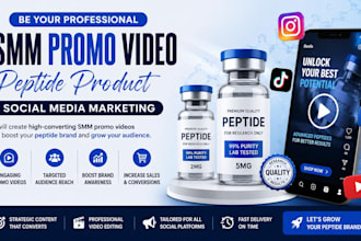 be your professional SMM promo video peptide product social media marketing