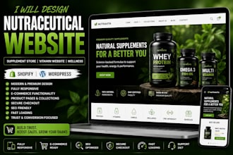 design a nutraceutical website, supplement store, vitamin website
