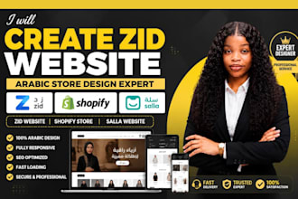 create zid website youcan store arabic shopify store salla arabic website design