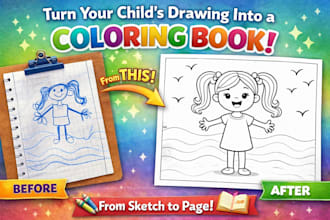 turn your childs drawing into a custom coloring book