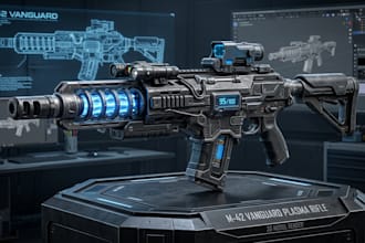 create 3d weapon model, low poly axes, bows, guns texturing and printable files