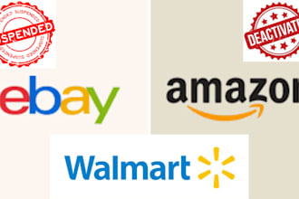 reactivate your deactivated amazon, ebay, and walmart marketplace seller account