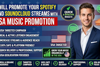 do USA spotify album music promotion worldwide, soundcloud music promotion