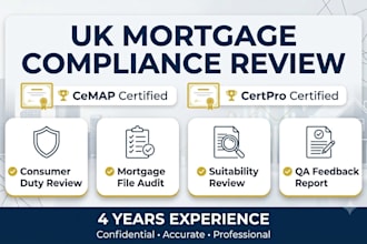 review UK mortgage files for fca compliance and QA