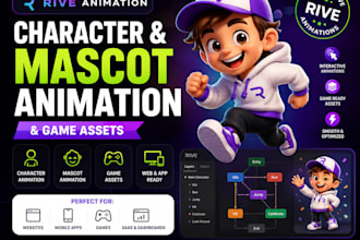 create rive character animation mascot animation and game