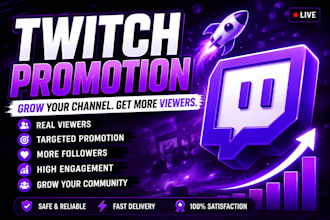 promote your twitch and kick stream to grow real viewers and engagement
