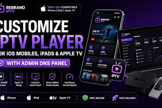 customize iptv player for ios mobiles, ipads, apple tv with admin dns panel