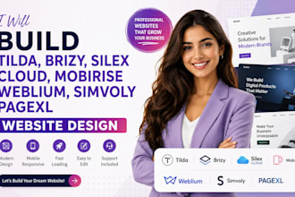 build tilda brizy silex cloud mobirise weblium simvoly pagexl website design