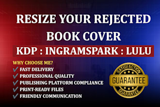 resize KDP ingramspark and lulu book cover design