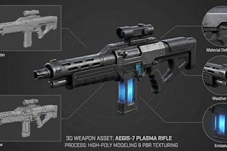 model and texture 3d weapon, gun, mask, sword, cosplay knife for 3d printing