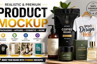 design premium product packaging mockup for amazon shopify etsy brands