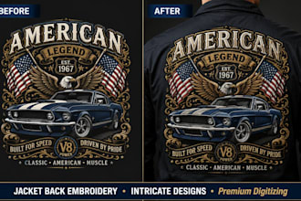 do complex jack back embroidery digitizing in dst, pes, emb, jef, vp3 file