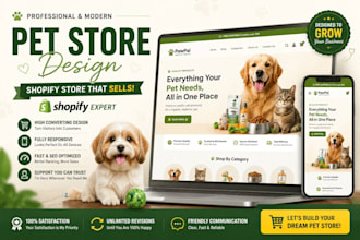pet store design care website pet accessories shopify dropshipping store revamp