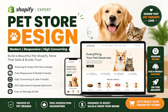 pet store design care website pet accessories shopify dropshipping store revamp