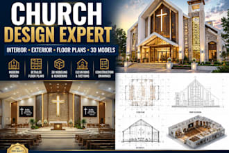 create high quality church architectural design and 3d visualization service